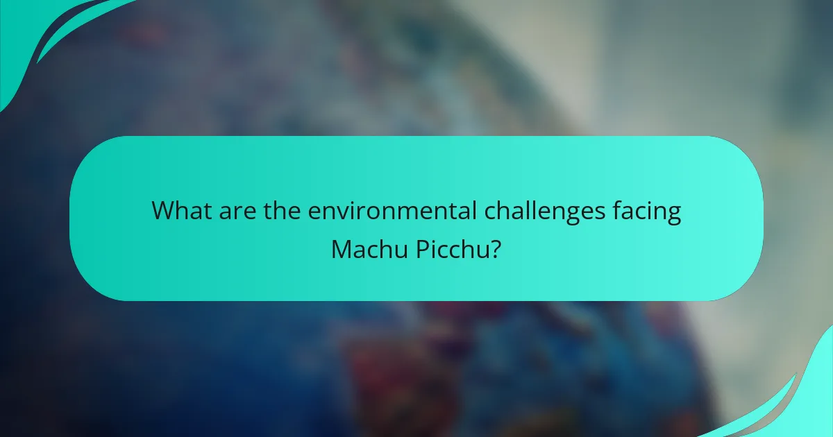 What are the environmental challenges facing Machu Picchu?